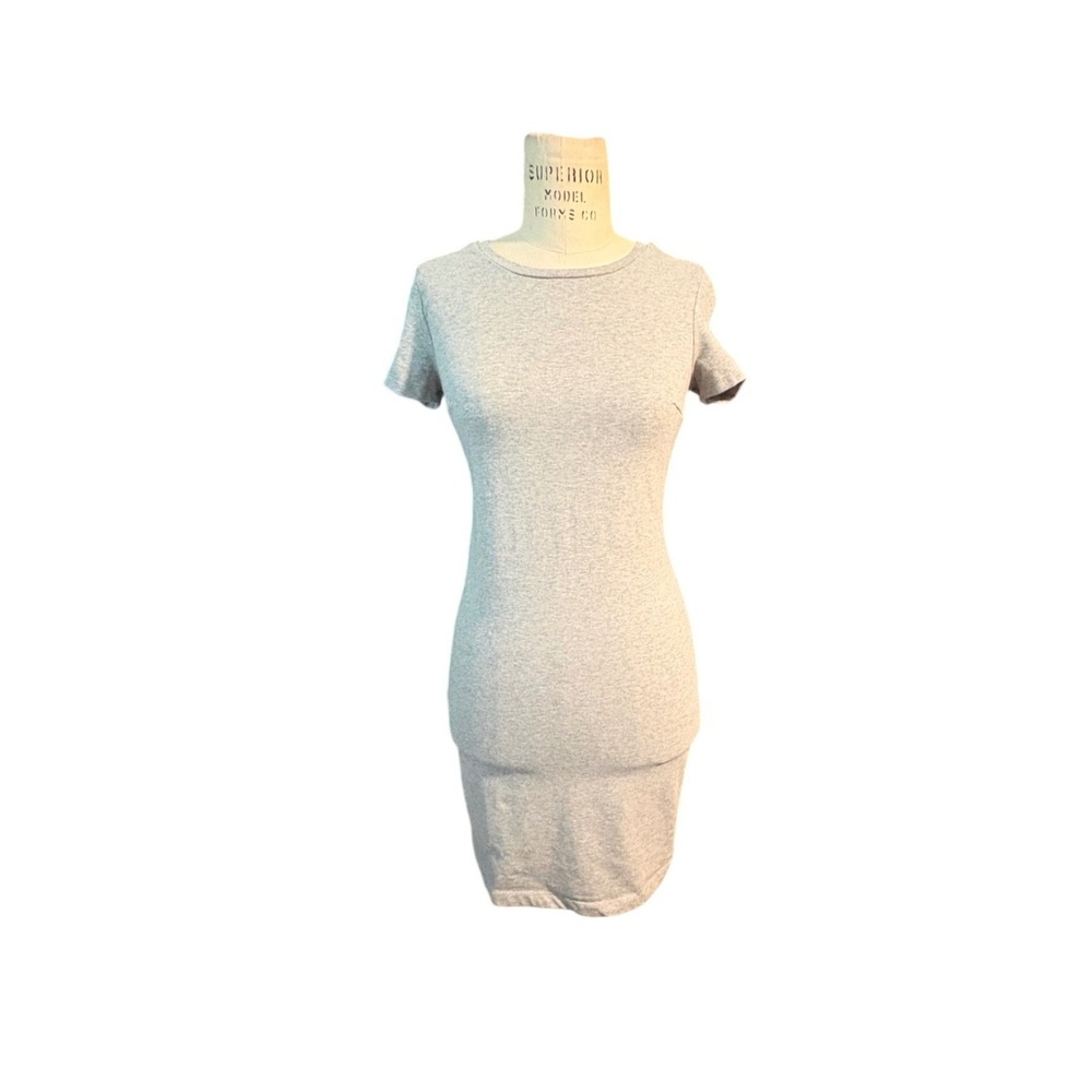 Old Navy Womens Gray Cotton Bodycon Mini T-Shirt Dress XS Normcore Casual Basics